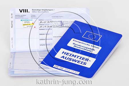 Heimtierausweis Impfpass Impfstempel aufgeklappt